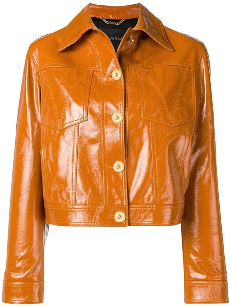 versace jas leer|versace leather jacket women.